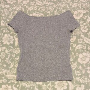 Aritzia HomeStretch Gray Women's Off-Shoulder Top